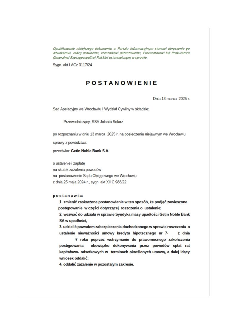 Sygn akt I ACz 3117/24
